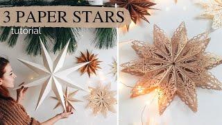 DIY PAPER STARS 3 WAYS USING CRICUT EXPLORE 3  Huge 3D Stars Nordic Stars