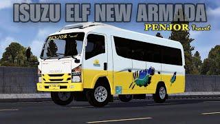 ISUZU ELF NEW ARMADA PENJOR TRAVEL  MOD BUSSID DETAIL