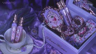 asmr.🪻 unboxing flower knows violet strawberry rococo limited edition collection + swatches. 