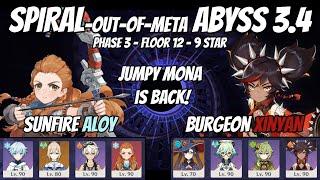 Spiral Abyss 3.43.5 - Sunfire Aloy & Burgeon Xinyan with Mona - Team Showcases