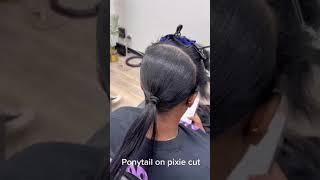 How to Do a ponytail on pixie cut Yay?#wigs #humanhair #blackgirlmagic #shorts