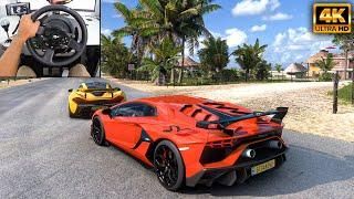 Lamborghini Aventador SVJ & McLaren P1  Forza Horizon 5  Thrustmaster T300RS gameplay