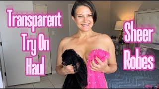 TRANSPARENT Sheer ROBES Try on Haul  Curious Carly Try Ons