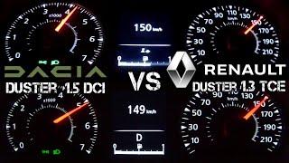 Renault 1.3 TCe vs Dacia Duster 1.5 dCi acceleration battle 0-150 kmh