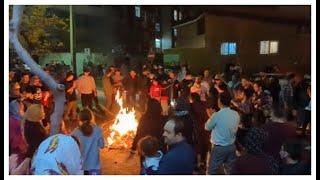 ویدئویی از رقص، پایکوبی، قاشق زنی، آتش بازی و شادی مردم تهران در شب چهارشنبه سوری
