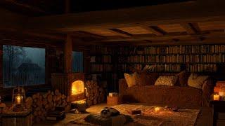 Cozy Reading Nook Ambience with Smooth Jazz  Fireplace & Soft Jazz Instrumental for Focus & Work