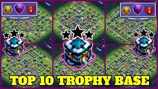 TOP 10 BEST TH13 TROPHY BASE + REPLAY  TH13 TROPHY PUSHING BASE WITH LINK  TH13 BASE ANTI 3 STAR