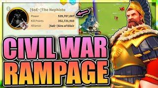 Civil war drama with 540M power Nephisto KvK1 Kingdom Rise of Kingdoms