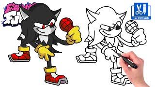 How To Draw Terios Super Sonic Smackdown  Como dibujar Friday Night Funkin FNF Easy Step By Step