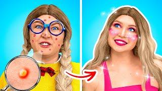 From UGLY NERD to POPULAR BARBIE Extreme MAKEOVER for NERD Beauty Struggles by La La Life Emoji