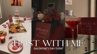 HOST WITH ME  Prep + Vlog  Girls Night In  Galentines Day Party Recap  Valentines Day Decor