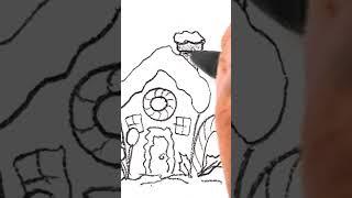 Gingerbread House 2 Ways #drawing #markers #art #christmas