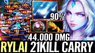  Rylai 21 KILLS 44.000 DMG HARD CARRY — Aghanim + Shard Moving Ult 320 AOE Explosion Dota 2 Pro