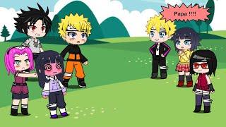 Past Naruto team 7 + Hinata meets future Boruto Himawari & Sarada  How they react? ll Gacha Club