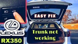 Lexus Rx350 trunk not working easy fix.