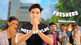 College FRESHERS Meet UP in Delhi University  First Day of College Vlog ️  Brain Teaser Vlog