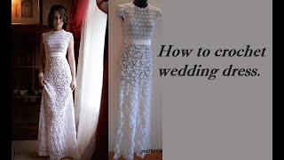 HOW TO CROCHET motif for  WEDDING DRESS