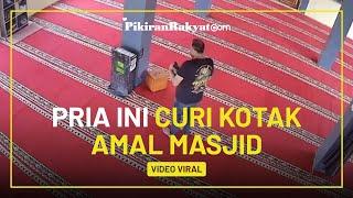 Biadab Pria Ini Curi Kotak Amal Masjid di Soreang Kabupaten Bandung Videonya Viral