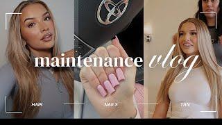 maintenance vlog 2024  hair + nails + eyebrows + tanning routine & more