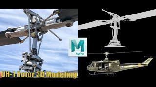 #autodeskmaya #3dmodeling #uh1 Rotor  Tutorial Modeling Main Rotor engine