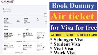 How to Book Dummy Air ticket for Visa for free  How to Book Dummy Flight ticket Free