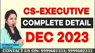 CS Executive Complete Details December 2023 I ICSI Registration Process  Cut off Dates Decembr 2023