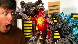 GODZILLA and KONG vs MECHA GODZILLA the STOP MOTION REMAKE