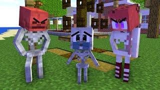 Monster School Poor Baby Skeleton Life Bad Family Sad story but happy ending- Minecraft Animation