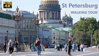 Saint Petersburg Walking Tour - Russia - 4K 60fps- City Walk With Real Ambient Sounds