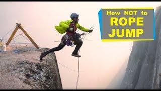 How Not to Rope Jump - Extreme Rope Jumping off Highlines