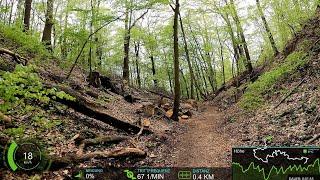 1 hour MTB Fat Burning Cycling Rocks Virtual Workout with Garmin Display 4K