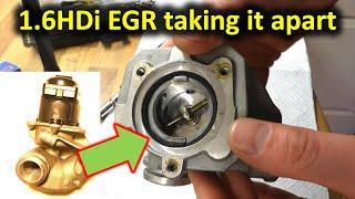 taking apart an EGR valve for cleaning for 1.6HDiTDCi Peugeot Citroen etc.