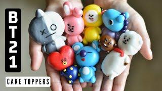 BT21 Fondant CakeCupcake Toppers Step by step detailed tutorial