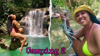 Camp part2 We cooked some curry coconut crab with breadfruit and enjoyed this magical waterfall 