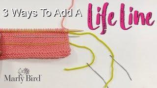 Learn 3 ways for how to add a life line to knitting  Easily pick up dropped stitch in knitting