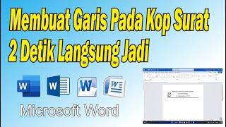 Cara Membuat Garis Kop Surat di Word dengan Cepat  2 Detik Langsung Jadi