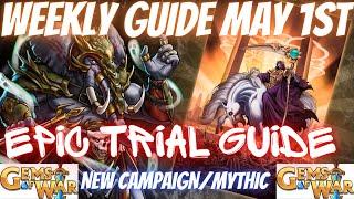 Gems of War Weekly Preview May 1st 2023  EPIC TRIAL Guide NEW CAMPAIGN Deathmark Gem IN THE END