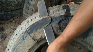 the simplest way patch the outer tire of the truck