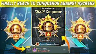  FINALLY REACHED CONQUEROR AGAINST H@C*ERS  HOW TO GET HIGH PLUS IN BGMI  C6S16 DUO RANKPUSH TIPS