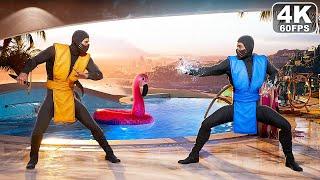 Mortal Kombat 1 Scorpion Vs Sub Zero 1995 Movie Skins Gameplay MK1