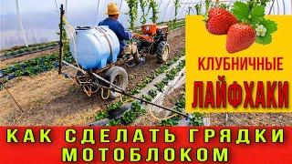 Как сделать грядки мотоблоком.Клубничные лайфхаки