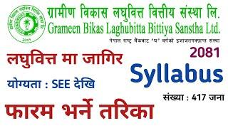 grameen bikas laghubitta vacancy 2081  laghubitta vacancy 2081  new job vacancy in nepal