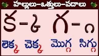 హల్లులు వత్తులు పదాలు  క-ఱ hallulu #Otthulu padalu in Telugu padalu  learn telugu Hallulu vatthulu