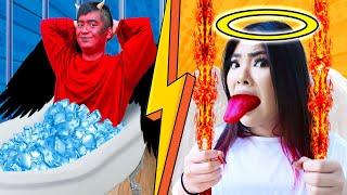 CRAZY ANGEL VS DEMON IN JAIL  FUNNY GOOD AND DEVIL JAIL SITUATIONS BY CRAFTY HACKS PLUS