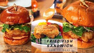 Best Crispy Fish Burger At Home  Better than Takeout  Fried Fish Recipe