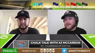 XFL Championship Chalk Talk w AJ McCarron  Springball Boulevard Special