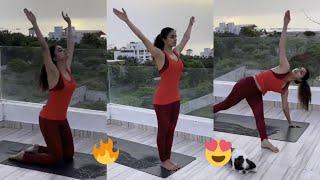 #KeerthySuresh latest hot yoga video  Armpit show  #freakboy #hot