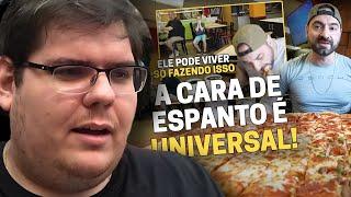 CASIMIRO REAGE CORBUCCI COMENDO PIZZA GIGANTE VALENDO 500 DÓLARES  Cortes do Casimito