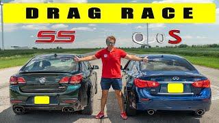 Chevrolet SS vs Infiniti Q50RS result is unexpected. Drag and roll race.