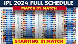 IPL 2024 - IPL 2024 Schedule Starting 21 Matches  IPL Full Time Table 2024  IPL 2024 Venues